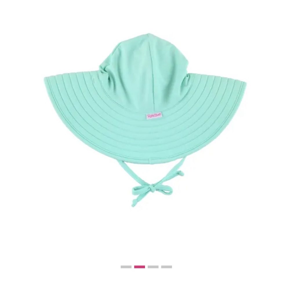 Ruffle Butts Vintage Aqua Swim Hat 0-12m with Straps